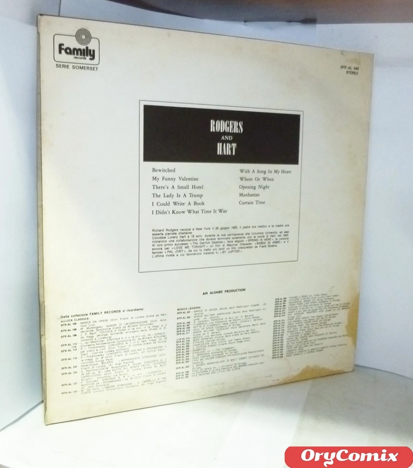 RODGERS AND HART - VINILE LP 12" POLLICI 33 GIRI RPM COME NUOVO - Immagine 3 di 3