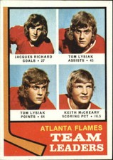 1974-75 TOPPS NHL HOCKEY Trading Card #14 🐱 Atlanta Flames Team Leaders
