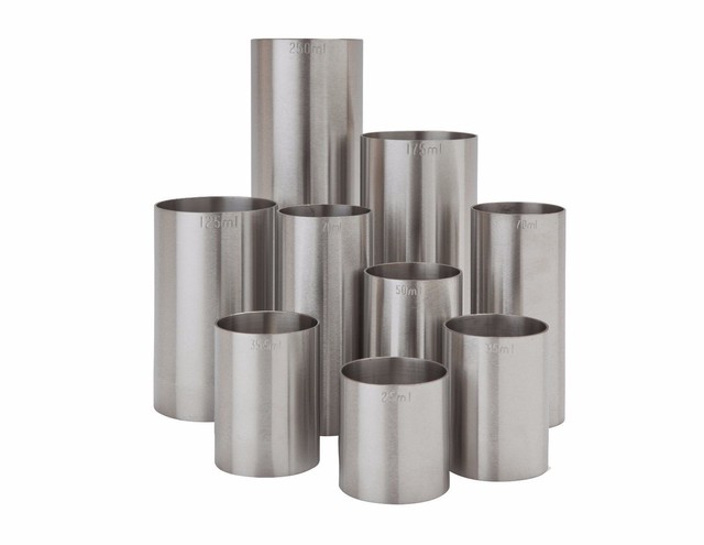 Jigger de vino de medida de de dedal espiritual de acero inoxidable 25/50/125/175/250 ml marcado CE