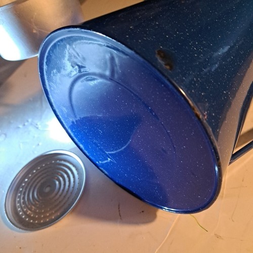 Granite Ware Percolator Coffee Pot Hinged Lid Speckled Blue Enamel 8.75" H Camp - Picture 12 of 19