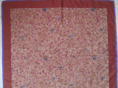 Foulard Carré LAURA BIAGIOTTI 100% Soie - Vintage, Dimensions 90x90 Cm, Couleur Marron - Occasion