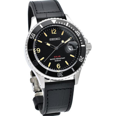 Seiko Vintage Solar SZEV013 Black Dial Analog Men Watch Limited