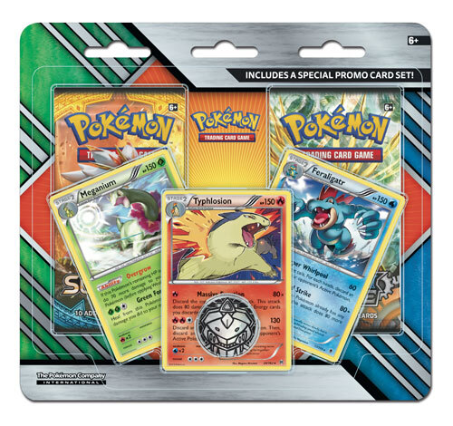 Pokemon Blister 2 Packs And 3 Promo Cards Meganium/ Typhlosion/ Feraligatr (EN)
