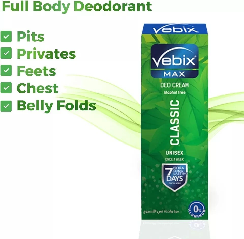 Vebix Deodorant Classic Cream Once a Week Mix No Odor Sweat ( 7 Packs X 25ml ) - Image 3 of 4