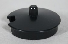 RARE VINTAGE UNBRANDED PRETEND PLAY REPLACEMENT PLASTIC BLACK LID 1 3/4"DIAMETER