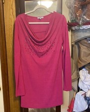 Beautiful Kristine Pinkish Purple Stud Cow Nick Short Dress Tunic Sz XL NWOT!