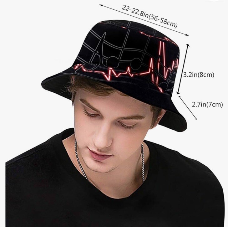 Music Print Bucket Hat - Unisex Summer Beach Festival Cotton Sun Hat-image