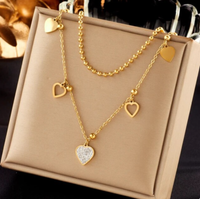 HüBsche Halskette Herz Heart Necklace Schmuck Gold Plattiert (Vergoldet)