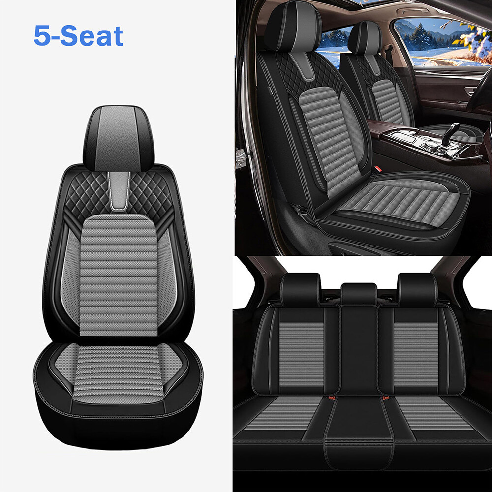 For Ford Escape 2007-2024 Front+Rear Protector Pad Car 5-Seat Cover Faux Leather
