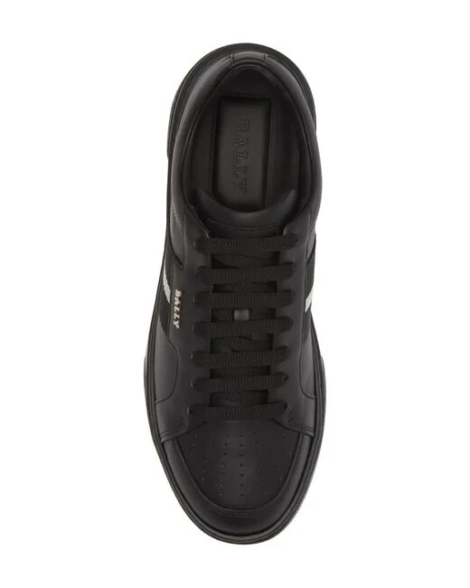 Bally D2012* Men's Black Leather Lace-Up Moony Low Top Sneakers Size US 9.5D image 2