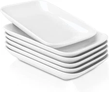 8-Inch Rectangular Appetizer Plate, Salad Plate Set, Ceramic Dessert Plate