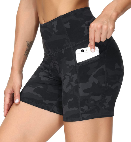 Women'S High Waist Workout Shorts Breathable Dolphin Split Elastic Lounge Yoga S