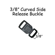 20 - 3/8" Side Release Contour Buckles - Black Plastic - for Paracord Bracelets