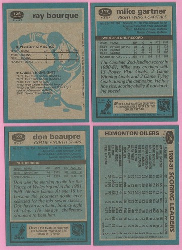 1981-82 Topps Hockey Cards Partial Set 195/198 Jari Kurri Rookie Wayne Gretzky - Picture 4 of 6