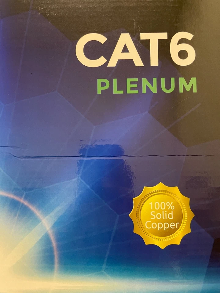 Plenum Copper CMP UTP 4-Pairs Cat5e 350Mhz Cat6 550Mhz 1000ft Cable Blue White - Image 2 of 4