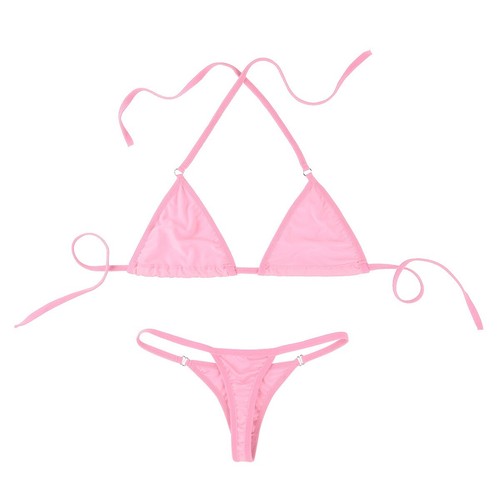 Damen Micro Bikini Set Cutout Bikinioberteil G-String Zweiteiliger Badeanzug - Bild 361 von 629
