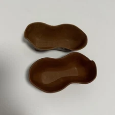 1960's MR PEANUT - PEANUT SHAPED PLASTIC BOWLS Embossed LOT Of 2 Rare