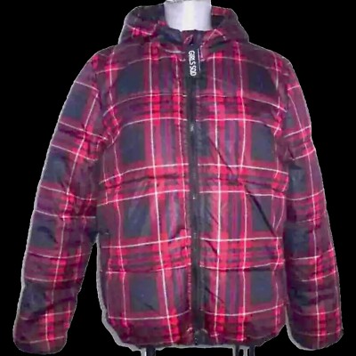 NEU* 158-164 * GIRLS UNITED * warmer Anorak Parka Steppjacke Kapuze *Rot Schwarz