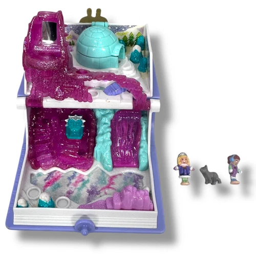 Vintage Bluebird Polly Pocket Sparkle Snowland Enchanted Storybook 3 Figures 90s