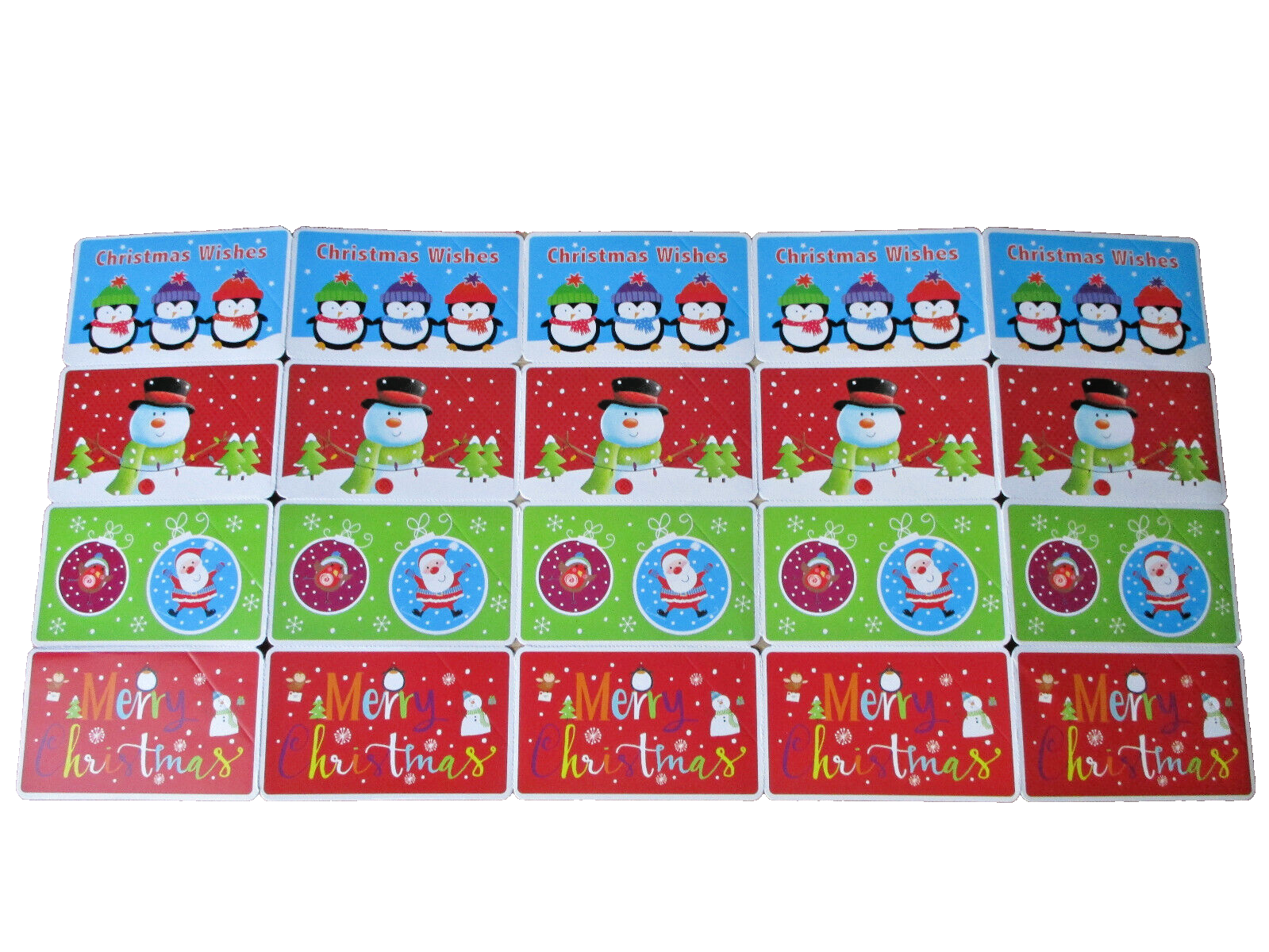 20 x Christmas Self-Adhesive Quality Gift Tags - Brand New / Sealed (9 x 5.5cm)