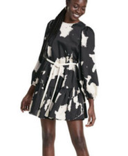 RARE 1X plus sz Alexis Target dress black white print cream ruffle blogger fave!