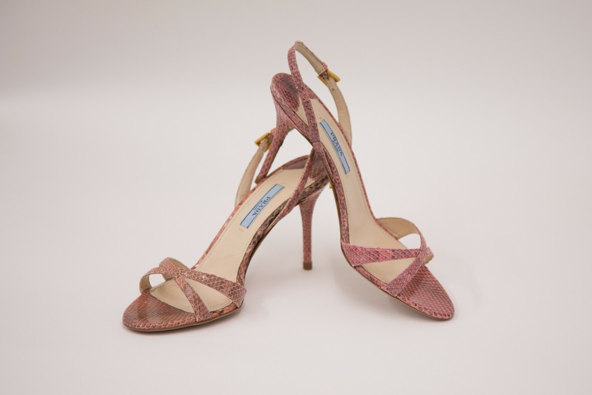 靴 PRADA Python Leather Strap Mules NWD Prada Milano Python