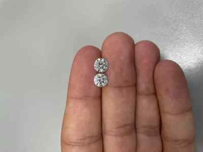 1 Ct Natural White Diamond Round Cut 5mm 2 Pcs VVS1 D Grade Certified K18