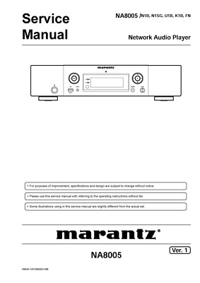 Service Manual-Anleitung für Marantz NA 8005 