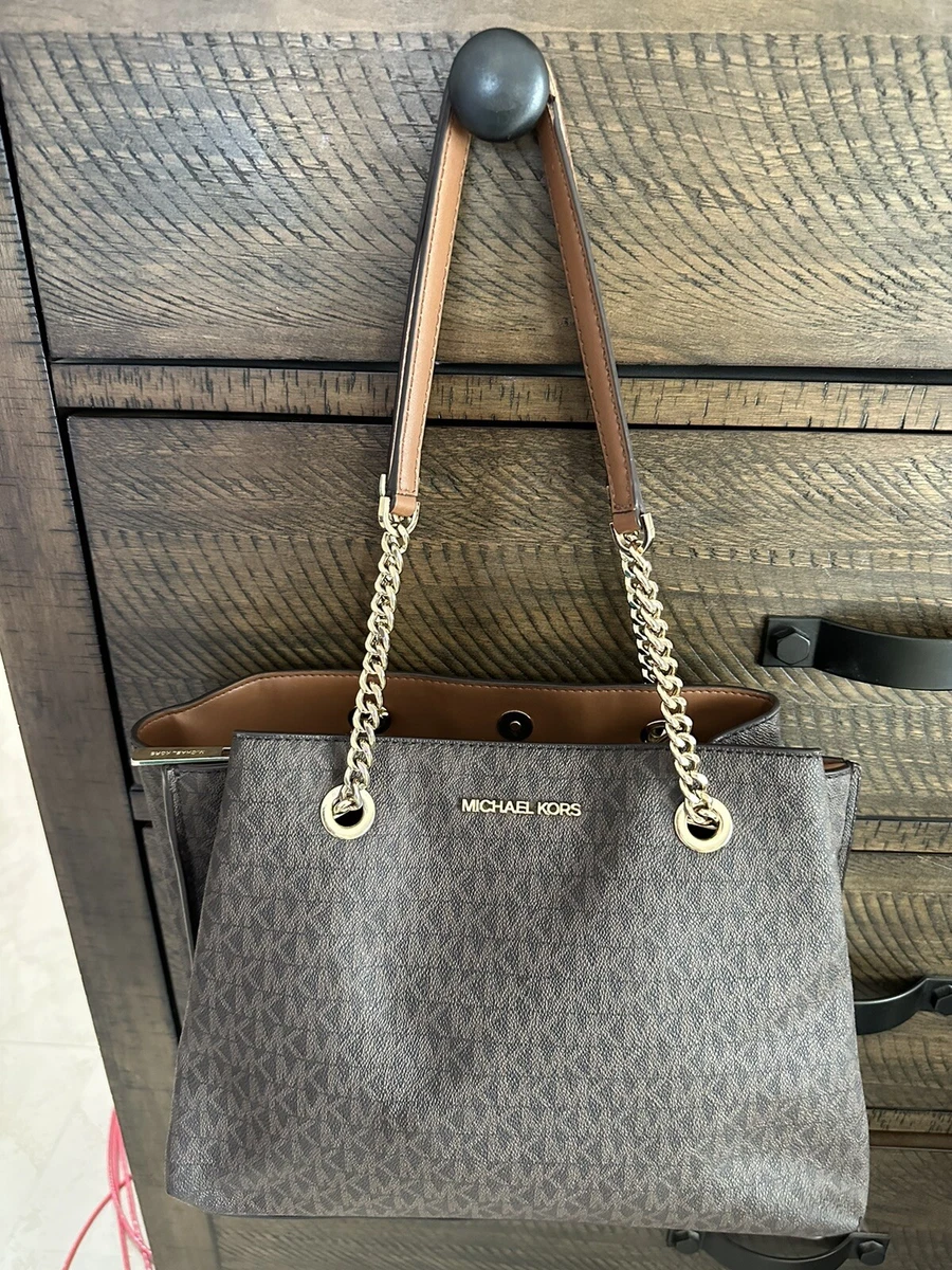 Michael Kors teagan Brown Long Drop Satchel Bag | eBay