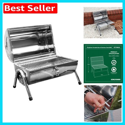 Kingfisher OUTBBQ2 tragbarer Fassgrill - leichtes Edelstahldesign