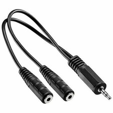 Insignia - Dual 3.5mm Mini Headphone Jack Splitter - Black (NS-HZ305-C)