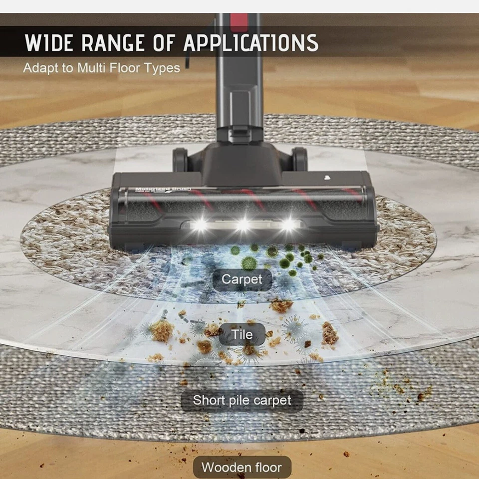 Afoddon Aspiradora con Palo con Cable, 600W 20Kpa Aspiradora con Palo Antienredos Mo Foto 3 de 4