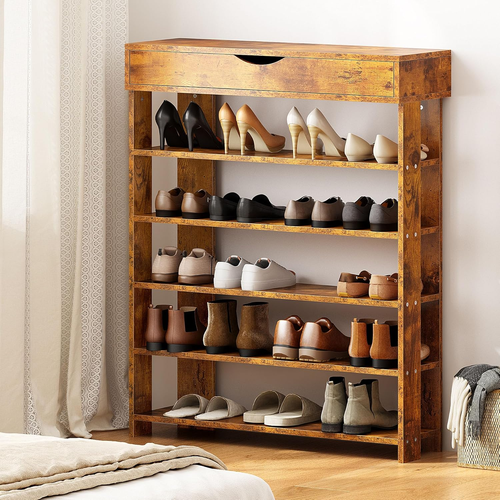 5-Tier Shoe Rack for Entryway, 29.5 inches Shoes Storage Organizer with Stora... - Picture 7 of 12