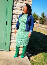 Green And White Fashion Nova Dress -1X