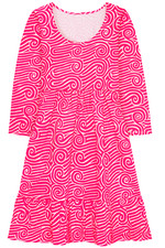 Women's Dress - Printed Dress - Small  - Bright Pink