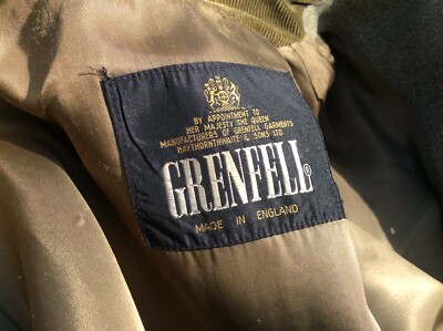 Vintage Grenfell Herringbone Derby Tweed Coat Size 44/54 XL