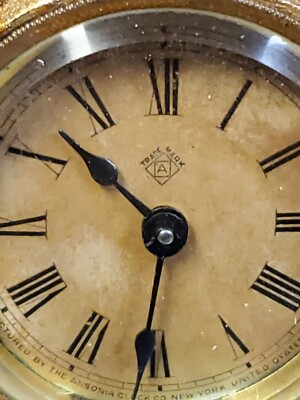 Ansonia Co. New York Desk Clock Early 1900s Overwound Needs Repair