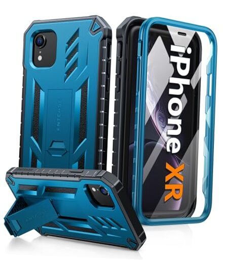 for iPhone XR Phone Case: Military Grade Full Protection Shockproof Hard Blue