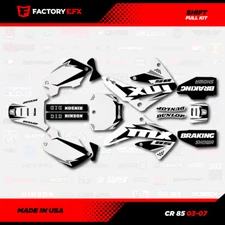 White & Gray Shift Racing Graphics Kit fits Honda Cr85 03-07 CR 85 Decal