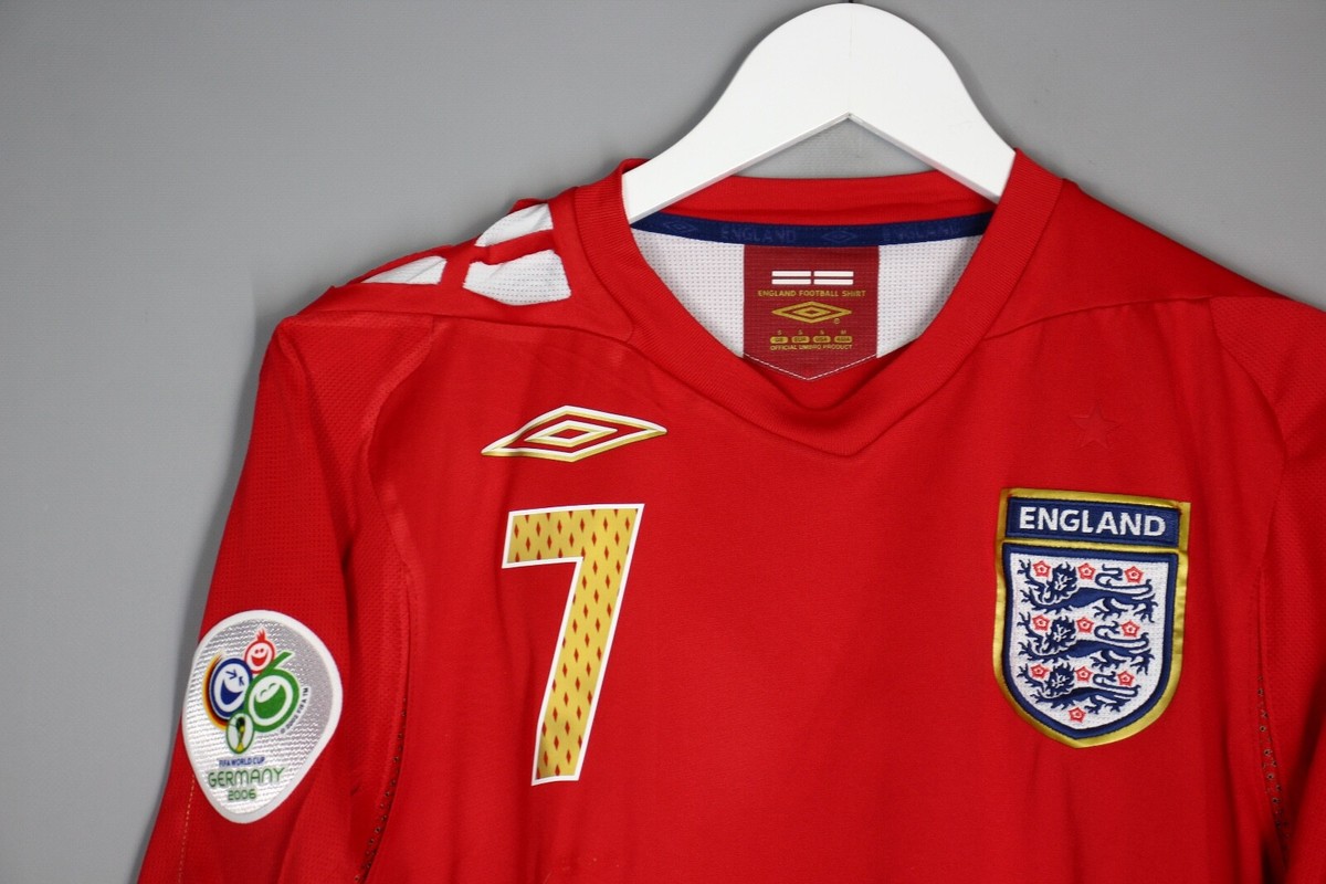 ENGLAND 2006 2007 AWAY FOOTBALL SHIRT SOCCER JERSEY UMBRO #7