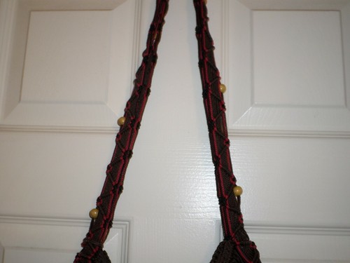 THE SAK Brown Red Woven Fringe Messenger Shoulder Bag Very Nice Rare - Picture 7 of 8