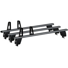 For VW TRANSPORTER T5-T6 3x LOCKABLE GREY CROSS ROOF BARS RACK+4X LOAD STOPPER