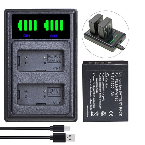 Battery or LCD Charger for Fujifilm NP-W126, NP-W126S X-E3 X-M1 X-T1 X-T2 X-T3 - Picture 29 of 40