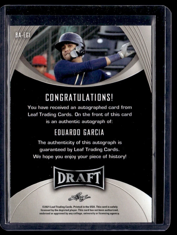 2021 Leaf Metal Draft Eduardo Garcia Auto #BA-EG1 - Image 2 of 2