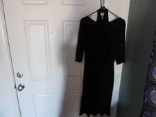 Vintage Dolce and Gabbana Black Zipper High Collar Neck Dress Size 30/44