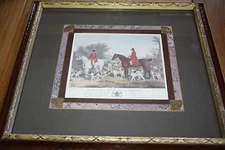 VINTAGE EQUESTRIAN HUNT SCENE PRINT BEAUTIFULLY FRAMED UNDER GLASS