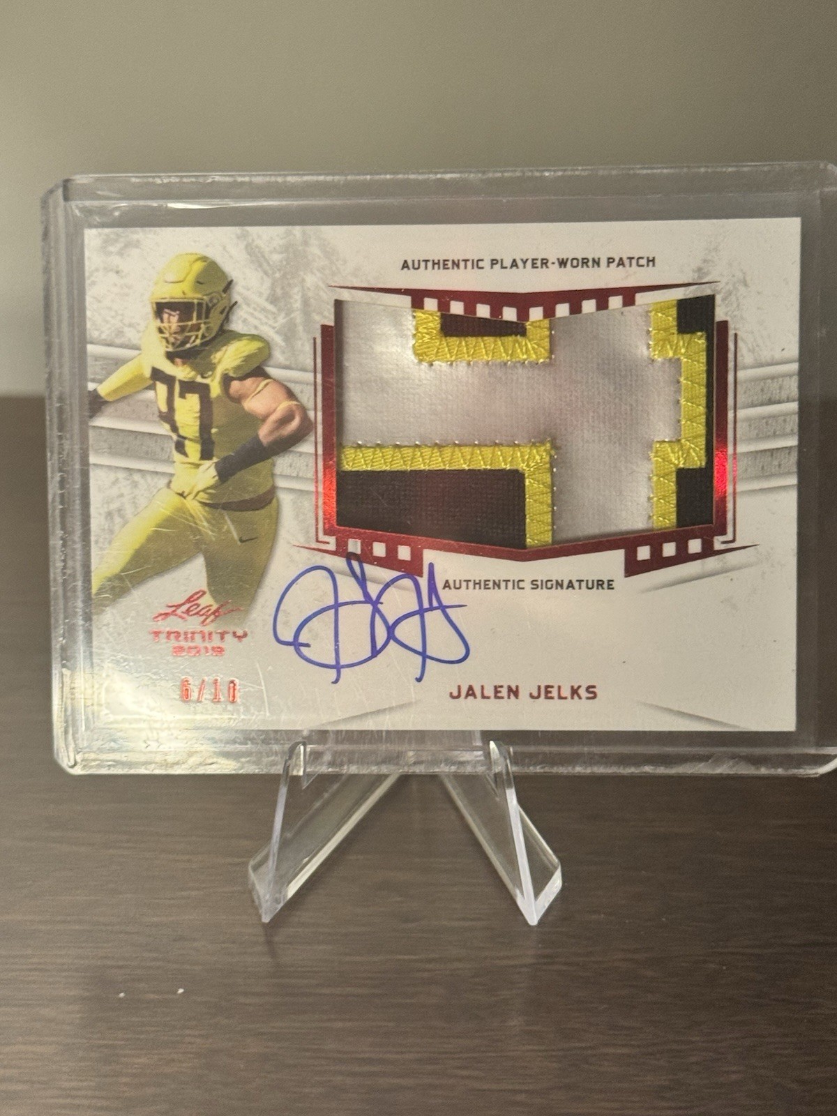 Jalen Jelks Leaf Trinity Patch Autographs #PAJJ1 Base