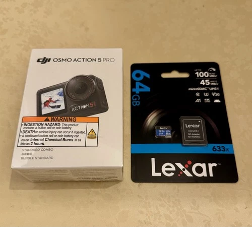 DJI - Osmo Action 5 Pro 4K Action Camera Standard Bundle Plus 64gb Micro SD Card
