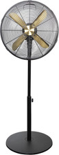 Russell Hobbs 16” Metal Pedestal Fan in Brushed Gold & Black, 3 Speed Settings, 