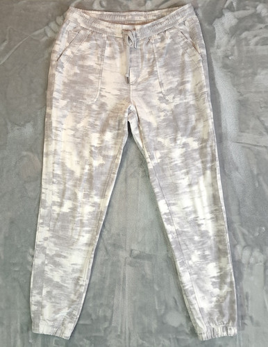 Athleta Farallon Printed Jogger Pants 12T 12 Tall Inversion Light Gray 657547